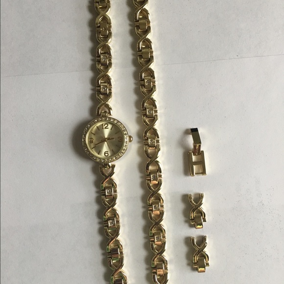 Matching Gold Watch and Bracelet - Picture 2 of 3