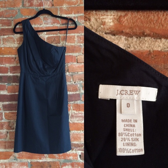 J. Crew cotton silk one-shoulder cocktail dress