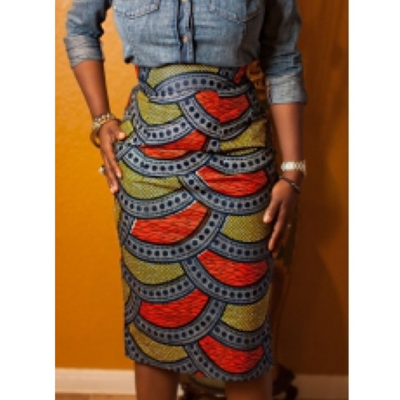 Tribal print pencil skirt