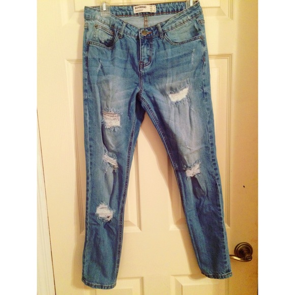 Light Wash Ripped Boyfriend Jeans