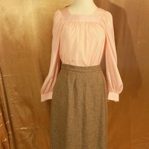 Oscar De la Renta pink sheer blouse