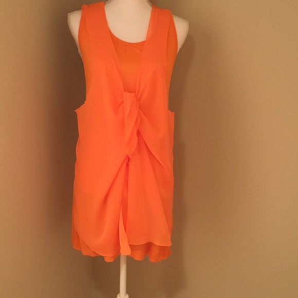 Sold New Chic Orange Dress By Ryu - Picture 4 of 4