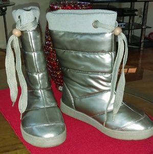 Silver metallic/ warm winter boots