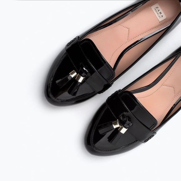 Zara TRF Black Moccasins
