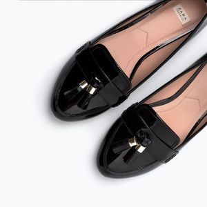Zara TRF Black Moccasins