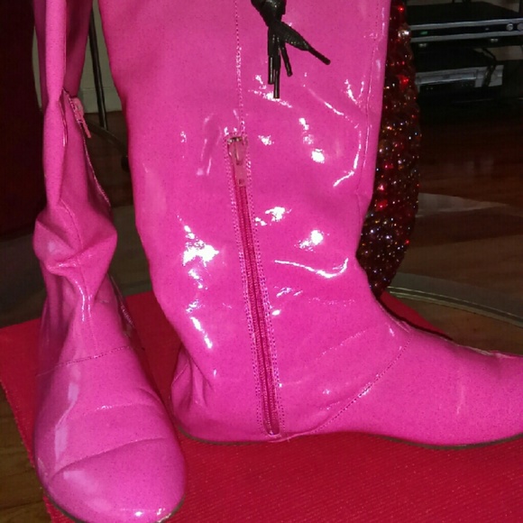 Patton leather pink boots