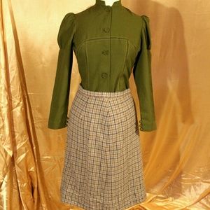 Vintage Olive green victorian Edwardian blouse