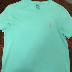 Men's mint green Ralph Lauren t-shirt.