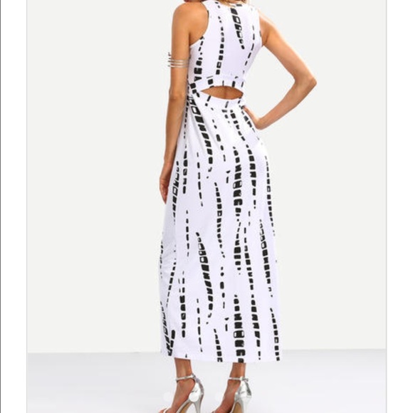 Tie Dye Bodycon Maxi Dress w/ Back Slit - Picture 2 of 4