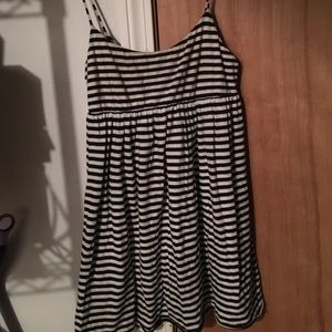 Black and white striped shirt dress