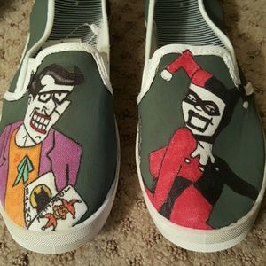 Harley Quinn and joker comic shoes.