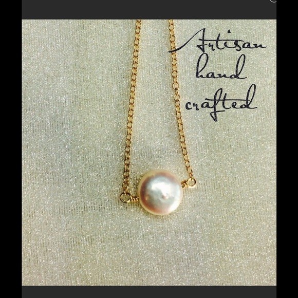 Michelle V Gems Jewelry - Sweet & simple natural coin pearl necklace 14KGF