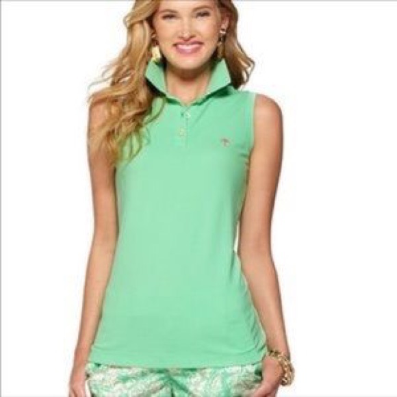 Lily Pulitzer sleeveless polo tank. Green large