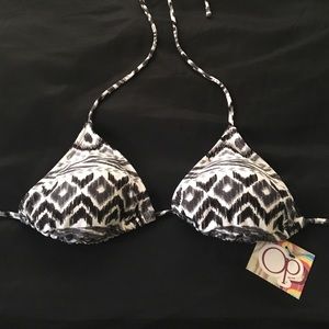 *Op Black And White Bikini Top