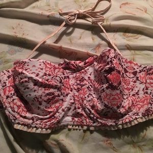 Pink patterned bikini top and bottom