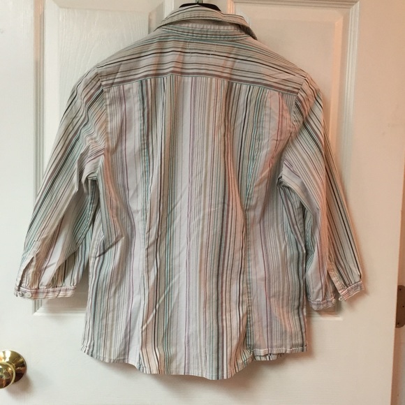Old Navy stretch button down stripped blouse - Picture 2 of 4