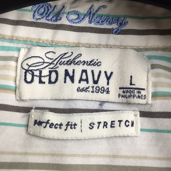Old Navy stretch button down stripped blouse - Picture 4 of 4