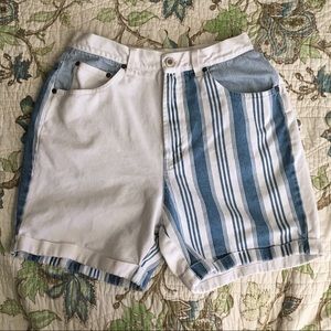 Vintage 90s striped high waisted jean shorts Vintage 90s striped high waisted jean shorts