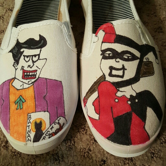 Harley Quinn and joker comic sneakers