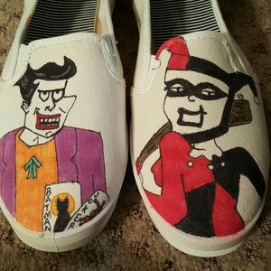 Harley Quinn and joker comic sneakers