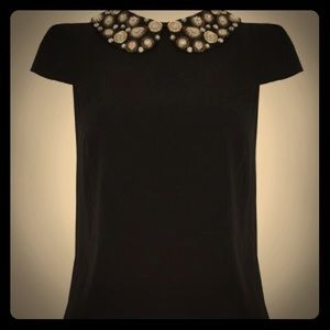 Alice  + Olivia Silk Embellished Top Small