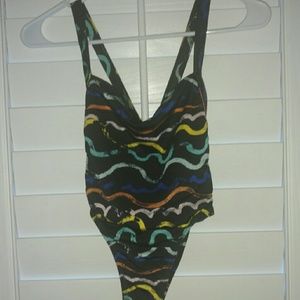 Squiggle Print Crossback One Piece