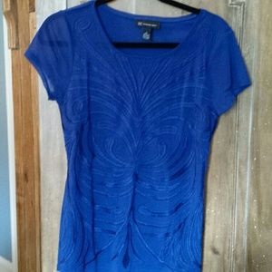 Beautiful I.N.C.  embroidered top in royal blue