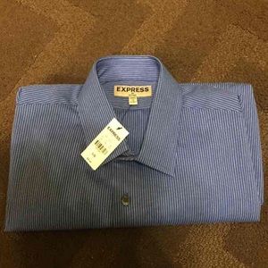 Express Men's Fitted Stripe Dress Shirt