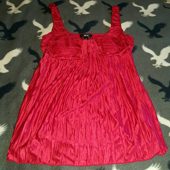 Red silk top