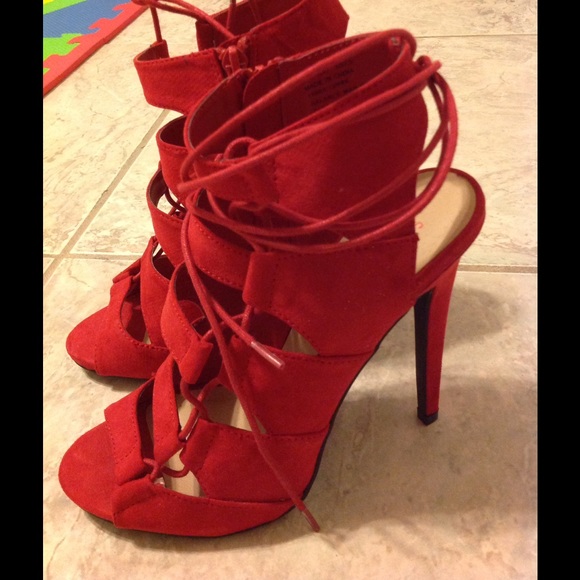 Just Fab lace up heels