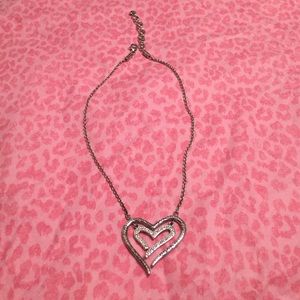 Brighton Necklace Rhinestone Heart Reversible