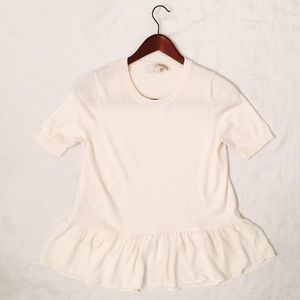 💐1 hr Price Drop!💐 White Peplum Top - Loft