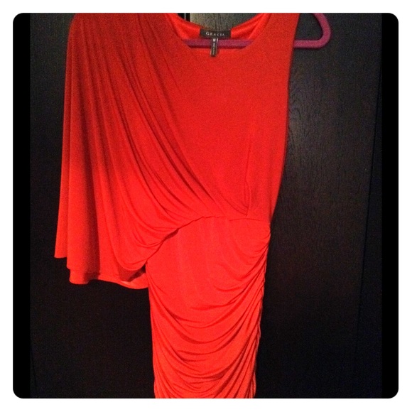 Rouched One Shoulder Dress Medium - Picture 3 of 3