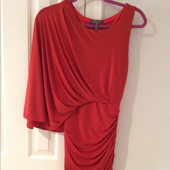 Gracia Dresses & Skirts - Rouched One Shoulder Dress Medium