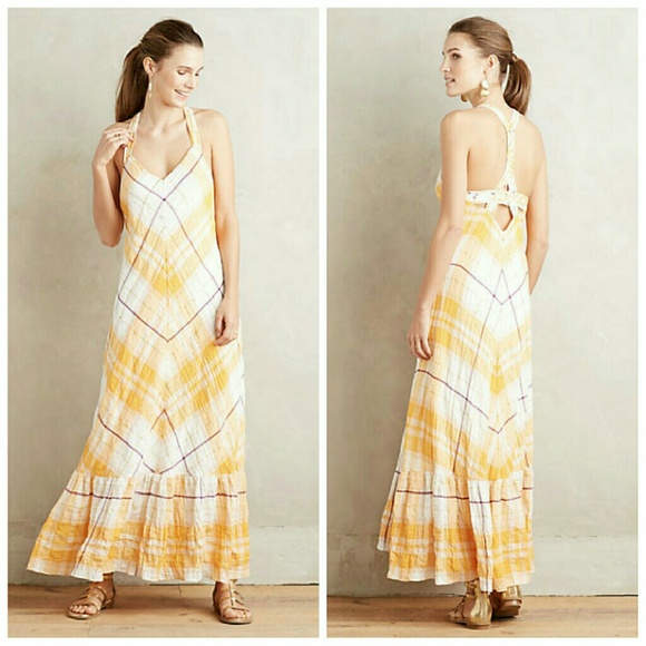 Anthropologie Clementine plaid maxi dress size XS Holding Horses NWT - Picture 1 of 6
