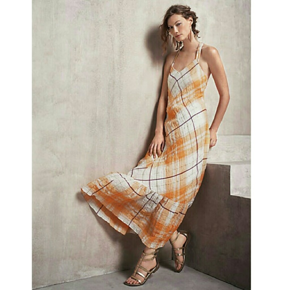 Anthropologie Clementine plaid maxi dress size XS Holding Horses NWT - Picture 3 of 6