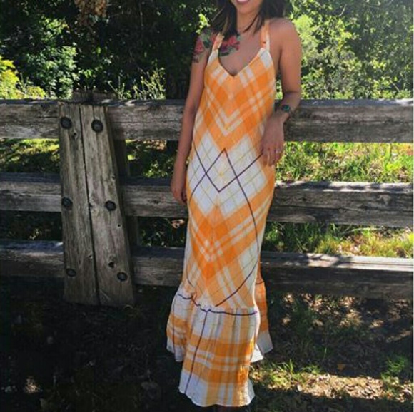 Anthropologie Clementine plaid maxi dress size XS Holding Horses NWT - Picture 5 of 6