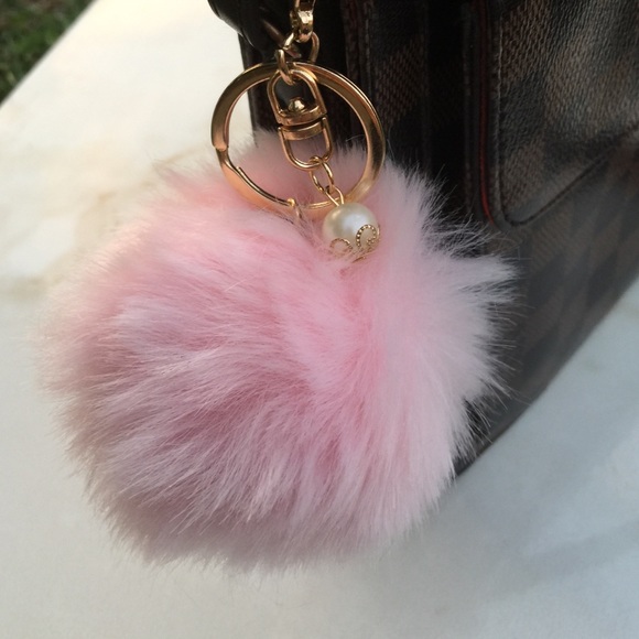 Accessories - Pink Jeweled Pom Pom