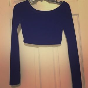 Black Velvet Crew Neck Crop Top