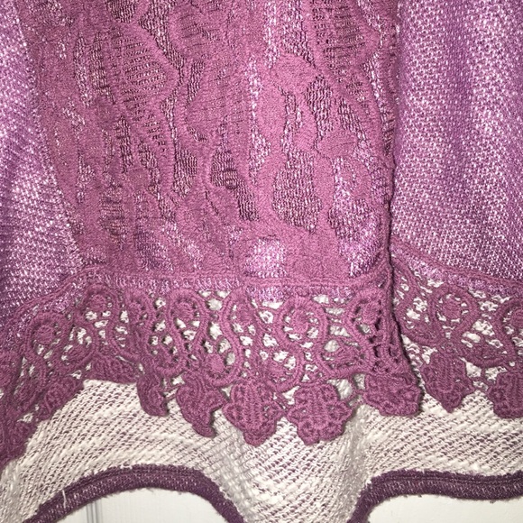 Maroon Lace Panel Hooded Sweatshirt - Picture 3 of 3