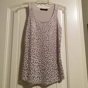 Leopard print sequin top