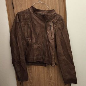 Brown leather jacket