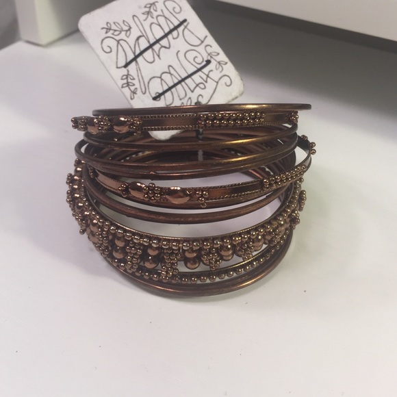 NWT Free People copper bangle set - Picture 2 of 4