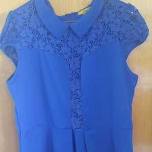 Plus size royal blue peplum top