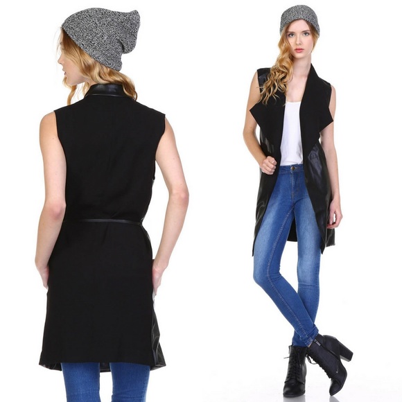 🎉🎉HP🎉🎉Vegan Leather Wrap Vest - Picture 4 of 4