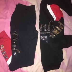 PINK Sequin Sweat Suit