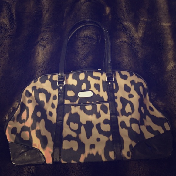 Jessica Simpson leopard overnight bag