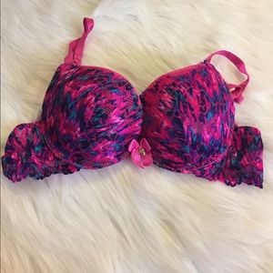 Pink lacy bra