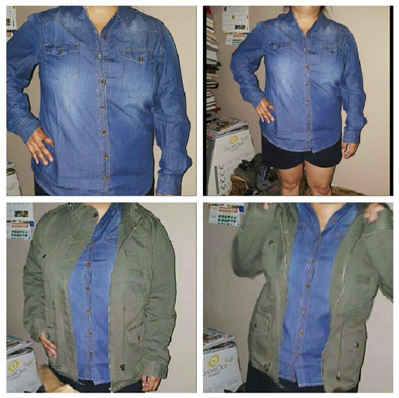 Tops - 🎉New Plus size denim button down top