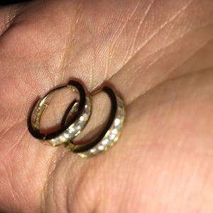 14k Diamond Gold Hoop Earrings